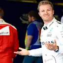 Nico Rosberg (GER) Mercedes AMG F1 celebrates in parc ferme at Formula One World Championship, Rd4, Russian Grand Prix, Qualifying, Sochi Autodrom, Sochi, Krasnodar Krai, Russia, Saturday 30 April 2016. © Sutton Motorsport Images