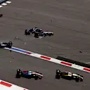 Esteban Gutierrez (MEX) Haas VF-16, Nico Hulkenberg (GER) Force India VJM09 Rio Haryanto (IDN) Manor Racing MRT05 and Marcus Ericsson (SWE) Sauber C35 collide at the start of the race at Formula One World Championship, Rd4, Russian Grand Prix, Race, Sochi Autodrom, Sochi, Krasnodar Krai, Russia, Sunday 1 May 2016. © Sutton Motorsport Images