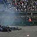 Esteban Gutierrez (MEX) Haas VF-16 and Nico Hulkenberg (GER) Force India VJM09 crash at Formula One World Championship, Rd4, Russian Grand Prix, Race, Sochi Autodrom, Sochi, Krasnodar Krai, Russia, Sunday 1 May 2016. © Sutton Motorsport Images