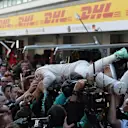 Race winner Nico Rosberg (GER) Mercedes AMG F1 celebrates  with the mechanics in parc ferme at Formula One World Championship, Rd4, Russian Grand Prix, Race, Sochi Autodrom, Sochi, Krasnodar Krai, Russia, Sunday 1 May 2016. © Sutton Motorsport Images