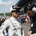 Sergio Perez (MEX) Force India on the grid at Formula One World Championship, Rd4, Russian Grand Prix, Race, Sochi Autodrom, Sochi, Krasnodar Krai, Russia, Sunday 1 May 2016. © Sutton Motorsport Images