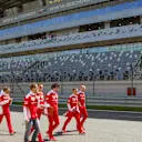 Sebastian Vettel (GER) Ferrari walks the track with Riccardo Adami (ITA) Ferrari Race Engineer and Jock Clear (GBR) Ferrari Chief Engineer at Formula One World Championship, Rd4, Russian Grand Prix, Preparations, Sochi Autodrom, Sochi, Krasnodar Krai, Russia, Thursday 28 April 2016. © Sutton Motorsport Images