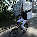 Nico Rosberg (GER) Mercedes AMG F1 rides a bicycle at Formula One World Championship, Rd15, Singapore Grand Prix, Practice, Marina Bay Street Circuit, Singapore, Friday 16 September 2016. © Sutton Images