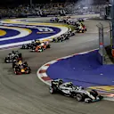 Nico Rosberg (GER) Mercedes-Benz F1 W07 Hybrid leads at the start of the race at Formula One World Championship, Rd15, Singapore Grand Prix, Race, Marina Bay Street Circuit, Singapore, Sunday 18 September 2016. © Sutton Images