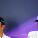 Nico Rosberg (GER) Mercedes AMG F1 and Lewis Hamilton (GBR) Mercedes AMG F1 in the Press Conference at Formula One World Championship, Rd15, Singapore Grand Prix, Race, Marina Bay Street Circuit, Singapore, Sunday 18 September 2016. © Sutton Images