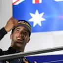 Daniel Ricciardo (AUS) Red Bull Racing celebrates on the podium at Formula One World Championship, Rd15, Singapore Grand Prix, Race, Marina Bay Street Circuit, Singapore, Sunday 18 September 2016. © Sutton Images