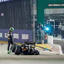 Nico Hulkenberg (GER) Force India VJM09 crashes out of the race at Formula One World Championship, Rd15, Singapore Grand Prix, Race, Marina Bay Street Circuit, Singapore, Sunday 18 September 2016. © Sutton Images