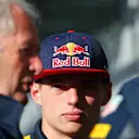 Max Verstappen (NED) Red Bull Racing and Dr Helmut Marko (AUT) Red Bull Motorsport Consultant at Formula One World Championship, Rd5, Spanish Grand Prix, Practice, Barcelona, Spain, Friday 13 May 2016. © Sutton Images