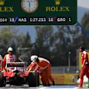 Sebastian Vettel (GER) Ferrari SF16-H is pushed in pit lane by the Ferrari mechanics after stopping at the end of pit lane in FP1 at Formula One World Championship, Rd5, Spanish Grand Prix, Practice, Barcelona, Spain, Friday 13 May 2016. © Sutton Motorsport Images