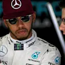 Lewis Hamilton (GBR) Mercedes AMG F1 and Peter Bonnington (GBR) Mercedes AMG F1 Race Engineer at Formula One World Championship, Rd5, Spanish Grand Prix, Practice, Barcelona, Spain, Friday 13 May 2016. © Sutton Images