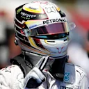 Pole sitter Lewis Hamilton (GBR) Mercedes AMG F1 celebrates in parc ferme at Formula One World Championship, Rd5, Spanish Grand Prix, Qualifying, Barcelona, Spain, Saturday 14 May 2016. © Sutton Images
