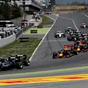 Nico Rosberg (GER) Mercedes-Benz F1 W07 Hybrid and Lewis Hamilton (GBR) Mercedes-Benz F1 W07 Hybrid battle at the start of the race Formula One World Championship, Rd5, Spanish Grand Prix, Race, Barcelona, Spain, Sunday 15 May 2016. © Sutton Motorsport Images