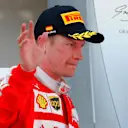 Kimi Raikkonen (FIN) Ferrari celebrates on the podium at Formula One World Championship, Rd5, Spanish Grand Prix, Race, Barcelona, Spain, Sunday 15 May 2016. © Sutton Images