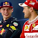 Max Verstappen (NED) Red Bull Racing and Sebastian Vettel (GER) Ferrari in the Press Conference at Formula One World Championship, Rd5, Spanish Grand Prix, Race, Barcelona, Spain, Sunday 15 May 2016. © Sutton Motorsport Images