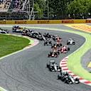 Nico Rosberg (GER) Mercedes-Benz F1 W07 Hybrid leads at the start of the race at Formula One World Championship, Rd5, Spanish Grand Prix, Race, Barcelona, Spain, Sunday 15 May 2016. © Sutton Motorsport Images