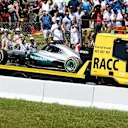The car of Nico Rosberg (GER) Mercedes-Benz F1 W07 Hybrid is recovered at Formula One World Championship, Rd5, Spanish Grand Prix, Race, Barcelona, Spain, Sunday 15 May 2016. © Sutton Motorsport Images