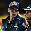 Daniil Kvyat (RUS) Scuderia Toro Rosso and Sergio Perez (MEX) Force India on the drivers parade at Formula One World Championship, Rd5, Spanish Grand Prix, Race, Barcelona, Spain, Sunday 15 May 2016. © Sutton Motorsport Images