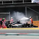 Nico Hulkenberg (GER) Force India VJM09 retires from the race with a fire at Formula One World Championship, Rd5, Spanish Grand Prix, Race, Barcelona, Spain, Sunday 15 May 2016. © Sutton Motorsport Images