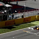 Race winner Max Verstappen (NED) Red Bull Racing RB12 crosses the line and takes the chequered flag at Formula One World Championship, Rd5, Spanish Grand Prix, Race, Barcelona, Spain, Sunday 15 May 2016. © Sutton Motorsport Images