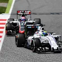 Felipe Massa (BRA) Williams FW38 and Romain Grosjean (FRA) Haas VF-16 at Formula One World Championship, Rd5, Spanish Grand Prix, Race, Barcelona, Spain, Sunday 15 May 2016. © Sutton Motorsport Images