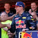 Race winner Max Verstappen (NED) Red Bull Racing celebrates with the team and Daniel Ricciardo (AUS) Red Bull Racing at Formula One World Championship, Rd5, Spanish Grand Prix, Race, Barcelona, Spain, Sunday 15 May 2016. © Sutton Images