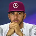 Lewis Hamilton (GBR) Mercedes AMG F1 in the Press Conference at Formula One World Championship, Rd5, Spanish Grand Prix, Preparations, Barcelona, Spain, Thursday 12 May 2016. © Sutton Images