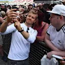 Nico Rosberg (GER) Mercedes AMG F1 selfie with the fans at Formula One World Championship, Rd5, Spanish Grand Prix, Preparations, Barcelona, Spain, Thursday 12 May 2016. © Sutton Images