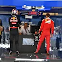 Daniel Ricciardo (AUS) Red Bull Racing and Sebastian Vettel (GER) Ferrari in parc ferme at Formula One World Championship, Rd18, United States Grand Prix, Qualifying, Circuit of the Americas, Austin, Texas, USA, Saturday 22 October 2016. © Sutton Images