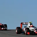 Esteban Gutierrez (MEX) Haas VF-16 and Kimi Raikkonen (FIN) Ferrari SF16-H at Formula One World Championship, Rd18, United States Grand Prix, Qualifying, Circuit of the Americas, Austin, Texas, USA, Saturday 22 October 2016. © Sutton Images