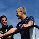 Jolyon Palmer (GBR) Renault Sport F1 Team and Marcus Ericsson (SWE) Sauber on the drivers parade at Formula One World Championship, Rd18, United States Grand Prix, Race, Circuit of the Americas, Austin, Texas, USA, Sunday 23 October 2016. © Sutton Images