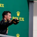 Daniel Ricciardo (AUS) Red Bull Racing celebrates on the podium at Formula One World Championship, Rd18, United States Grand Prix, Race, Circuit of the Americas, Austin, Texas, USA, Sunday 23 October 2016. © Sutton Images