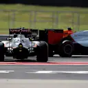 Sergio Perez (MEX) Force India VJM09 spins at the start of the race at Formula One World Championship, Rd18, United States Grand Prix, Race, Circuit of the Americas, Austin, Texas, USA, Sunday 23 October 2016. © Sutton Images