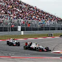 Esteban Gutierrez (MEX) Haas VF-16 and Romain Grosjean (FRA) Haas VF-16 at Formula One World Championship, Rd18, United States Grand Prix, Race, Circuit of the Americas, Austin, Texas, USA, Sunday 23 October 2016. © Sutton Images