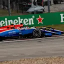 Esteban Ocon (FRA) Manor Racing MRT05 and Pascal Wehrlein (GER) Manor Racing MRT05 battle for position at Formula One World Championship, Rd18, United States Grand Prix, Race, Circuit of the Americas, Austin, Texas, USA, Sunday 23 October 2016. © Sutton Images