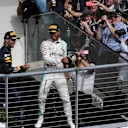 Lewis Hamilton (GBR) Mercedes AMG F1 and Daniel Ricciardo (AUS) Red Bull Racing celebrate on the podium with the champagne at Formula One World Championship, Rd18, United States Grand Prix, Race, Circuit of the Americas, Austin, Texas, USA, Sunday 23 October 2016. © Sutton Images