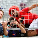 Christian Horner (GBR) Red Bull Racing Team Principal selfie with fans at Formula One World Championship, Rd18, United States Grand Prix, Race, Circuit of the Americas, Austin, Texas, USA, Sunday 23 October 2016. © Sutton Images