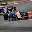 Pascal Wehrlein (GER) Manor Racing MRT05 leads Felipe Nasr (BRA) Sauber C35 at Formula One World Championship, Rd18, United States Grand Prix, Race, Circuit of the Americas, Austin, Texas, USA, Sunday 23 October 2016. © Sutton Images