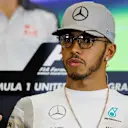 Lewis Hamilton (GBR) Mercedes AMG F1 in the Press Conference at Formula One World Championship, Rd18, United States Grand Prix, Preparations, Circuit of the Americas, Austin, Texas, USA, Thursday 20 October 2016. © Sutton Images