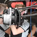 Force India VJM09 front wheel hub at Formula One World Championship, Rd18, United States Grand Prix, Preparations, Circuit of the Americas, Austin, Texas, USA, Thursday 20 October 2016. © Sutton Images