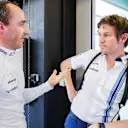 Robert Kubica (POL) Williams and Rob Smedley (GBR) Williams Head of Vehicle Performance in the garage at Formula One Testing, Day One, Yas Marina Circuit, Abu Dhabi, UAE, Tuesday 28 November 2017. © Zak Mauger/LAT/Sutton Images