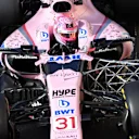 Esteban Ocon (FRA) Force India VJM10 with aero sensors at Formula One Testing, Day Two, Yas Marina Circuit, Abu Dhabi, UAE, Wednesday 29 November 2017. © Mark Sutton/Sutton Images