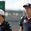 Pierre Gasly (FRA) Scuderia Toro Rosso and Brendon Hartley (NZL) Scuderia Toro Rosso at Formula One World Championship, Rd20, Abu Dhabi Grand Prix, Qualifying, Yas Marina Circuit, Abu Dhabi, UAE, Saturday 25 November 2017. © Lionel Ng/Sutton Images