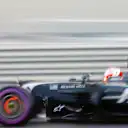 Kevin Magnussen (DEN) Haas VF-17 and glowing brake discs at Formula One World Championship, Rd20, Abu Dhabi Grand Prix, Qualifying, Yas Marina Circuit, Abu Dhabi, UAE, Saturday 25 November 2017. © Andy Hone/LAT/Sutton Images