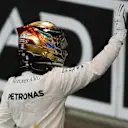 Lewis Hamilton (GBR) Mercedes AMG F1 in parc ferme at Formula One World Championship, Rd20, Abu Dhabi Grand Prix, Qualifying, Yas Marina Circuit, Abu Dhabi, UAE, Saturday 25 November 2017. © Mark Sutton/Sutton Images
