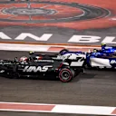 Kevin Magnussen (DEN) Haas VF-17 and Pascal Wehrlein (GER) Sauber C36 battle for position at Formula One World Championship, Rd20, Abu Dhabi Grand Prix, Race, Yas Marina Circuit, Abu Dhabi, UAE, Sunday 26 November 2017. © Simon Galloway/Sutton Images