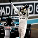 Lewis Hamilton (GBR) Mercedes-Benz F1 W08 Hybrid celebrates in parc ferme at Formula One World Championship, Rd20, Abu Dhabi Grand Prix, Race, Yas Marina Circuit, Abu Dhabi, UAE, Sunday 26 November 2017. © Manuel Goria/Sutton Images