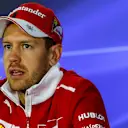 Sebastian Vettel (GER) Ferrari in the Press Conference at Formula One World Championship, Rd20, Abu Dhabi Grand Prix, Race, Yas Marina Circuit, Abu Dhabi, UAE, Sunday 26 November 2017. © James Gasperotti/Sutton Images