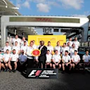 Mercedes AMG F1 are presented with the DHL Fastest Pit Stop Award at Formula One World Championship, Rd20, Abu Dhabi Grand Prix, Race, Yas Marina Circuit, Abu Dhabi, UAE, Sunday 26 November 2017. © James Gasperotti/Sutton Images