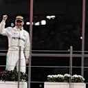 Race winner Valtteri Bottas (FIN) Mercedes AMG F1 celebrates on the podium at Formula One World Championship, Rd20, Abu Dhabi Grand Prix, Race, Yas Marina Circuit, Abu Dhabi, UAE, Sunday 26 November 2017. © Manuel Goria/Sutton Images