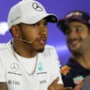 Lewis Hamilton (GBR) Mercedes AMG F1 in the Press Conference at Formula One World Championship, Rd20, Abu Dhabi Grand Prix, Preparations, Yas Marina Circuit, Abu Dhabi, UAE, Thursday 23 November 2017. © Lionel Ng/Sutton Images